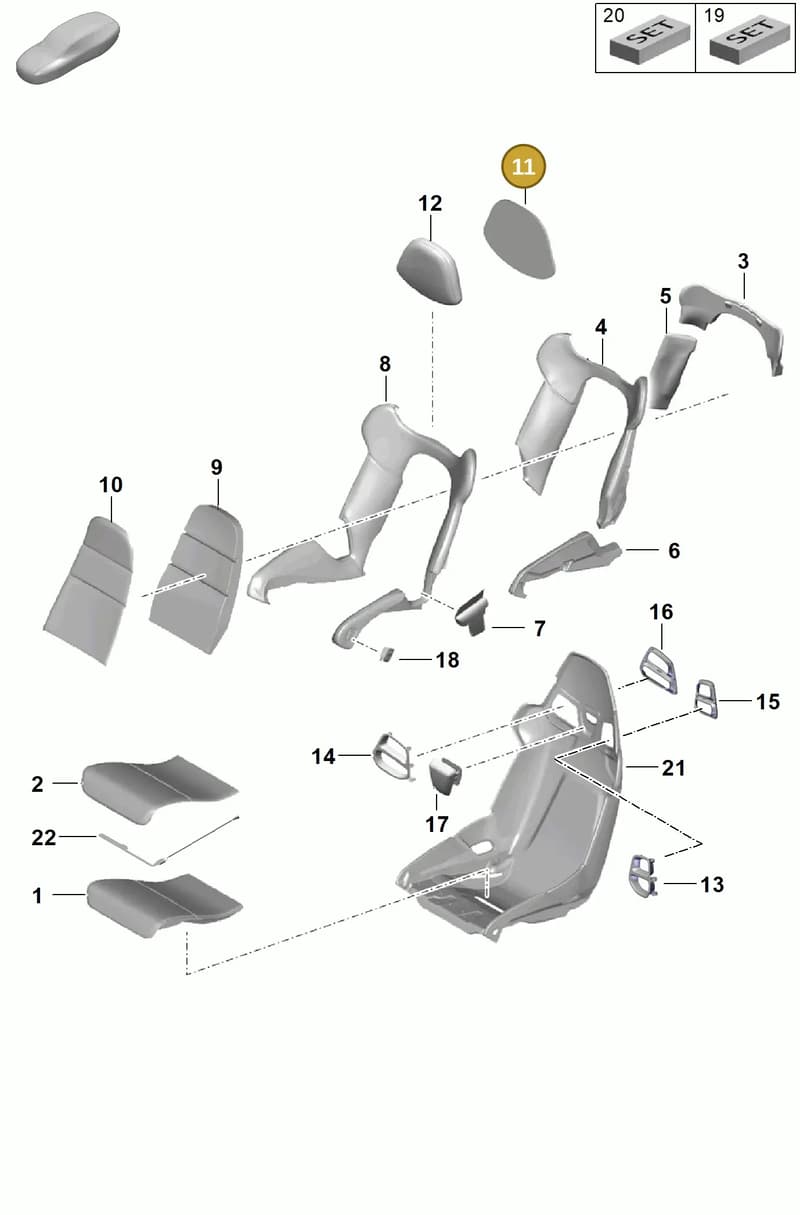 91852146300 — Porsche Boxster Spyder (2019-2020) diagram p54817300, position 11