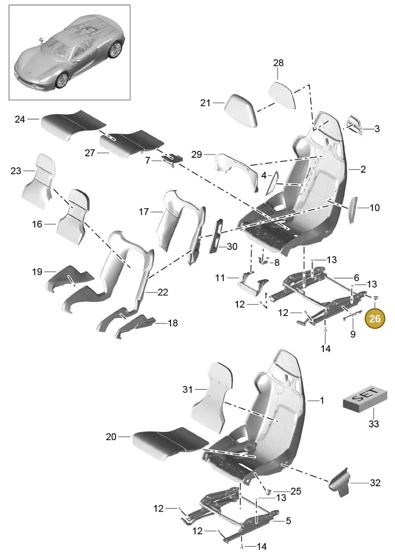 91852156100 — Porsche 918 Spyder (2014-2015) diagram p43817000, position 26