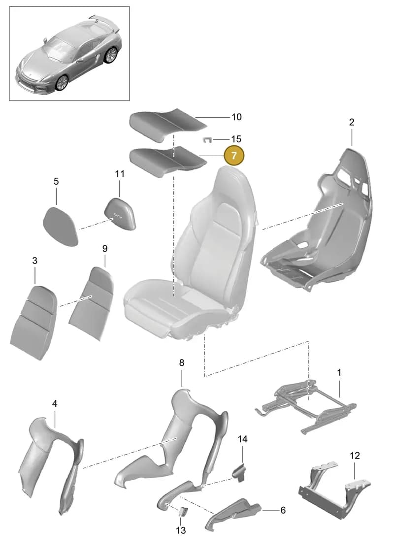 91852157100 — Porsche Cayman GT4 (2015-2016) diagram p45817060, position 7