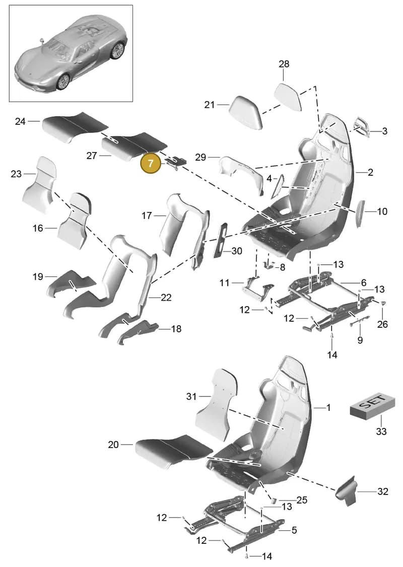 91852190700 — Porsche 918 Spyder (2014-2015) diagram p43817000, position 7