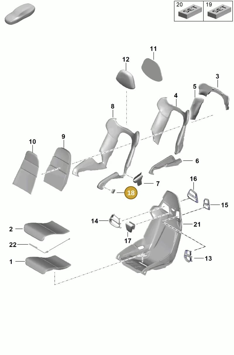 91861320101OE1 — Porsche Boxster Spyder (2019-) diagram p54817300, position 18