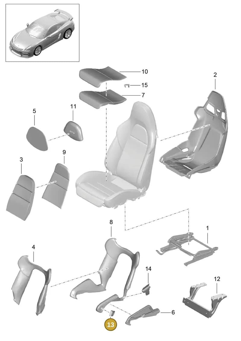 91861320101S92 — Porsche Cayman GT4 (2015-2016) diagram p45817060, position 13