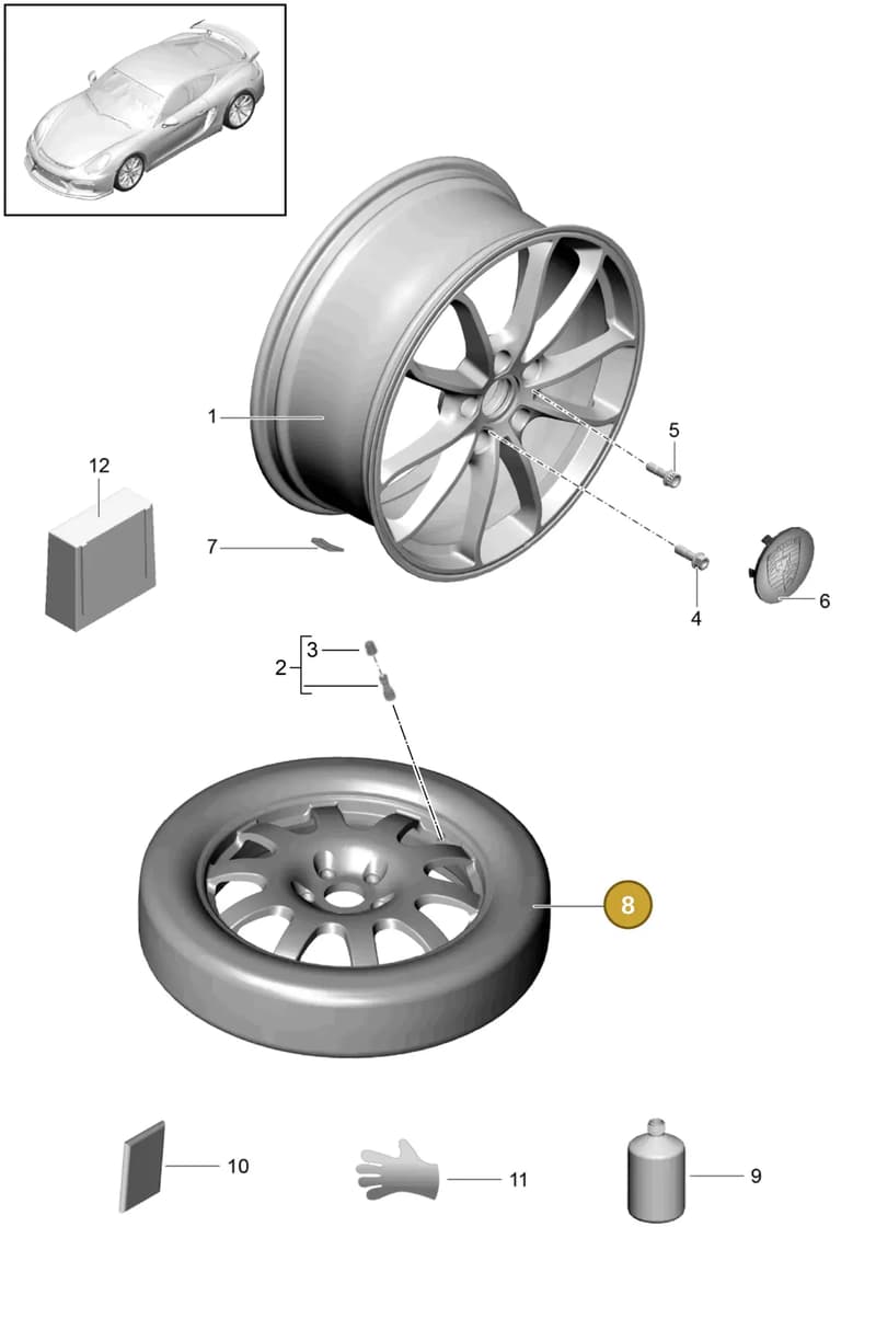 91861810301 — Porsche Cayman GT4 (2015-2016) diagram p45601000, position 8