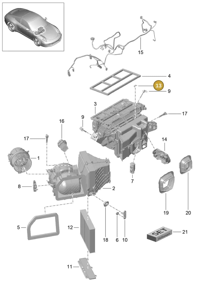 92857042300 — Porsche 991 Carrera 4 (2011-2016) diagram p38813010, position 13
