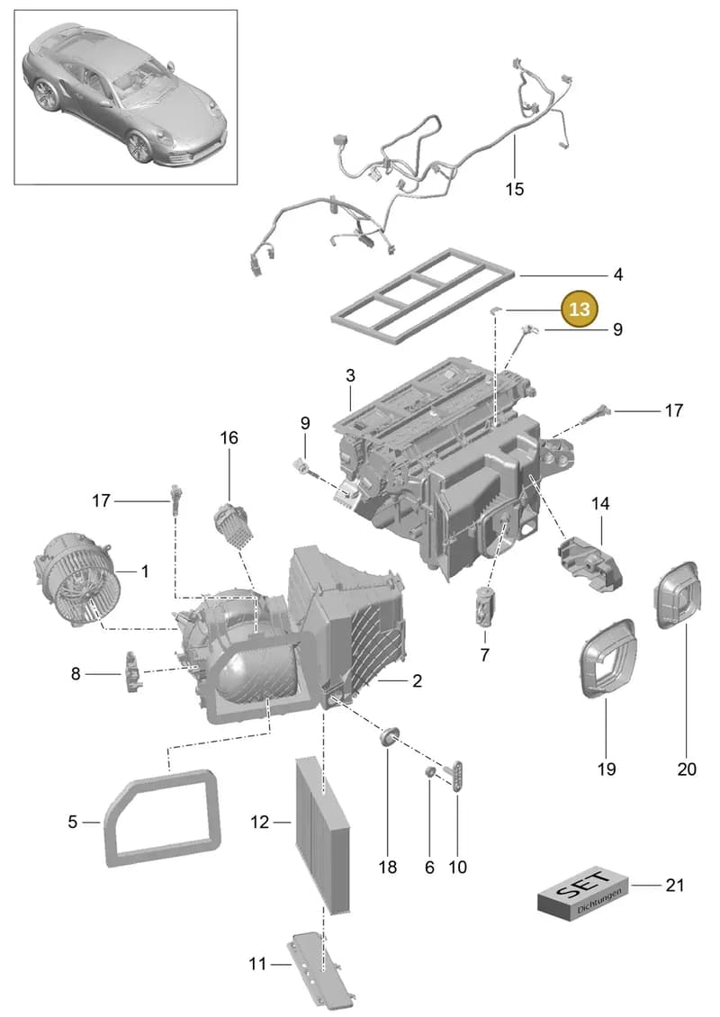 92857042300 — Porsche 911 (2013-2020) diagram p42813010, position 13