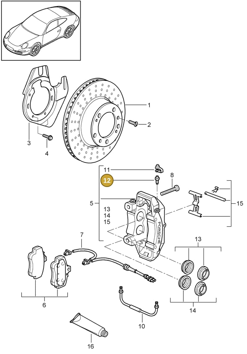 93035191900 — Porsche 911 Carrera (2008-2012) diagram p32602000, position 12