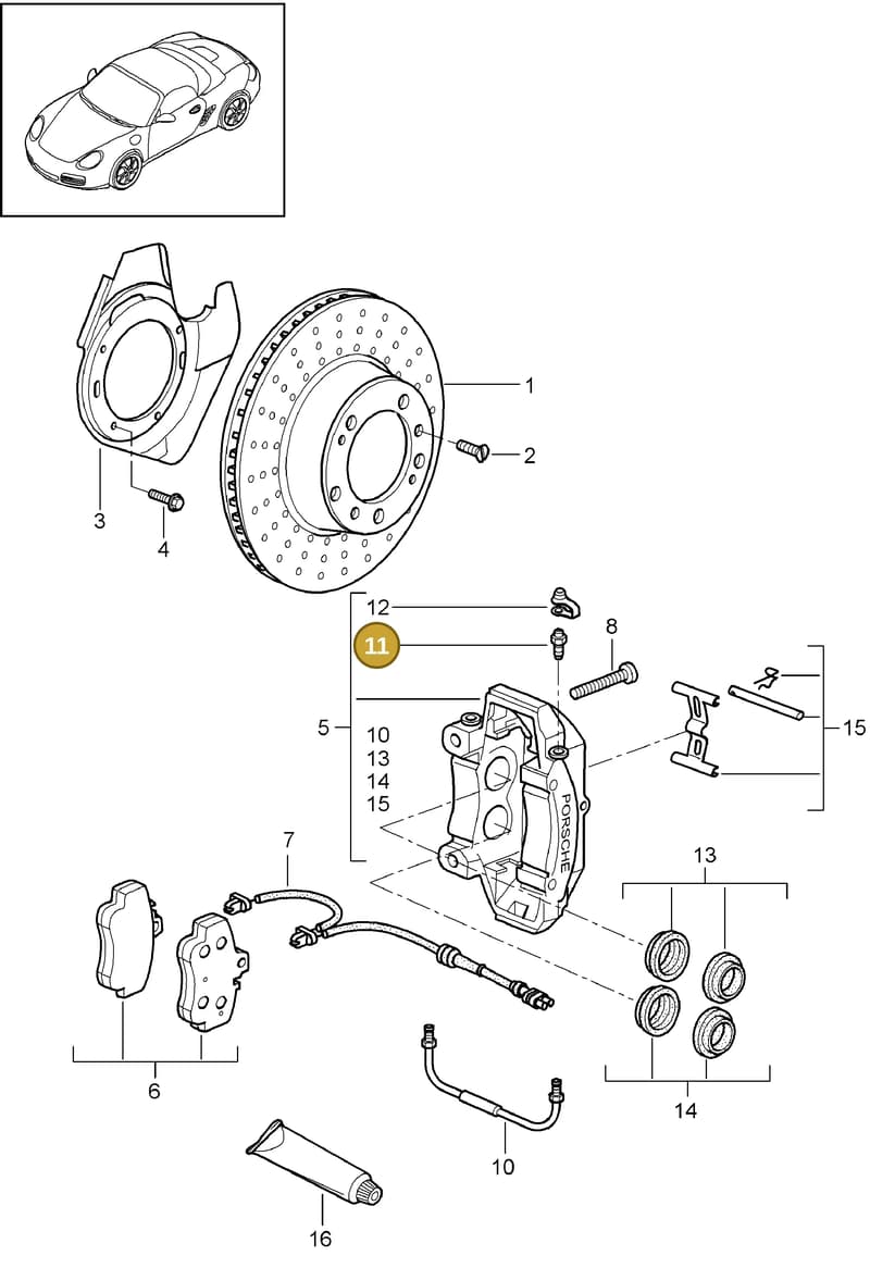 93035191900 — Porsche Boxster S (2008-2012) diagram p33602000, position 11