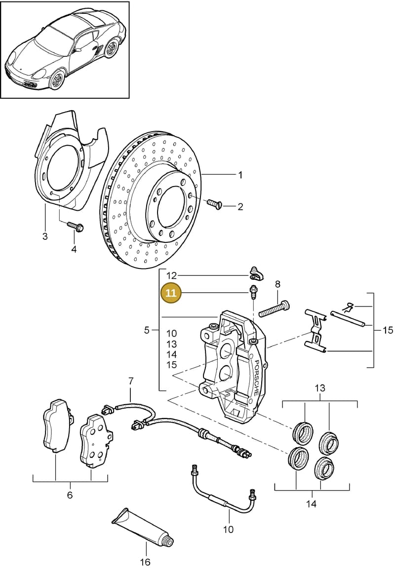93035191900 — Porsche Cayman (2008-2012) diagram p34602000, position 11
