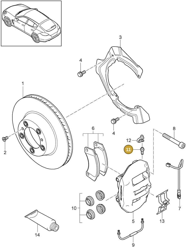 93035191900 — Porsche Panamera (2009-2016) diagram p35603010, position 11