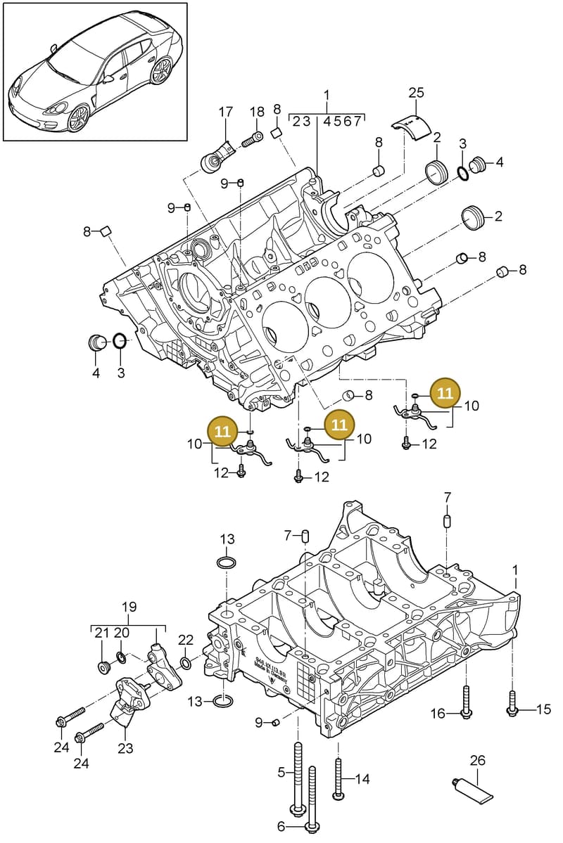 94610101778 — Porsche Panamera (2009-2016) diagram p35101040, position 11