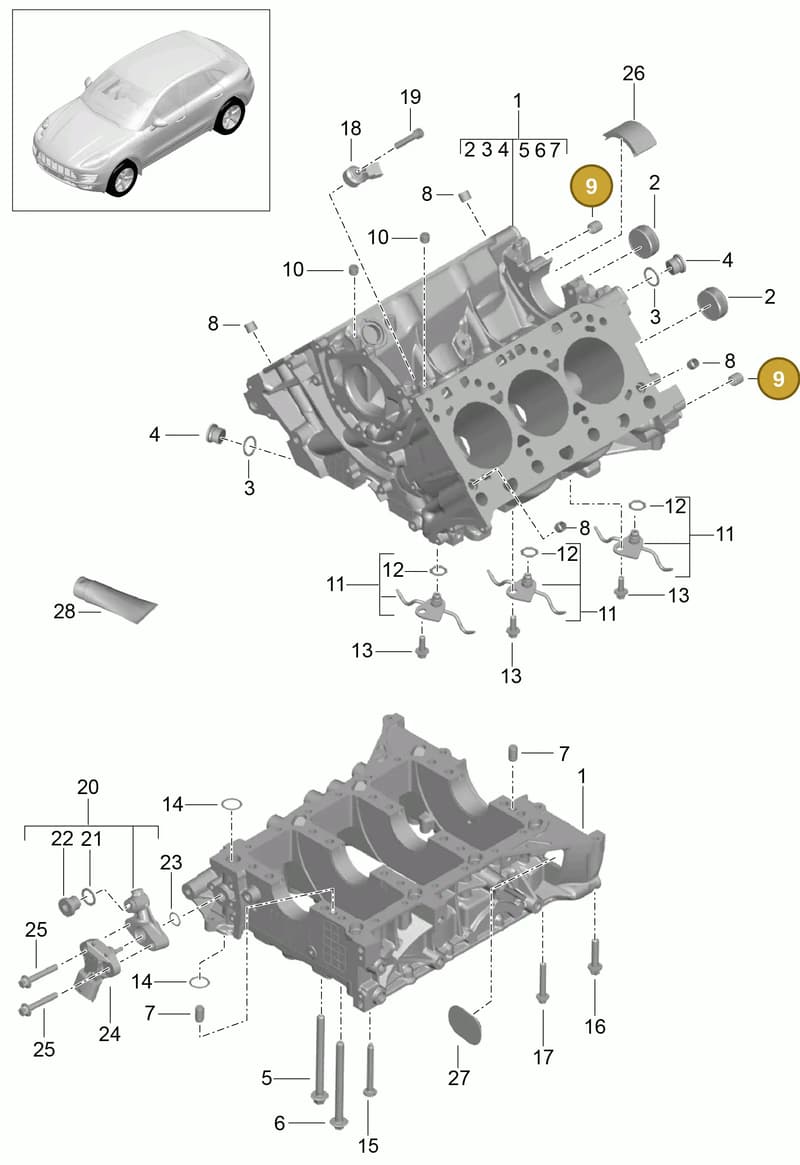 94610115331 — Porsche Macan (2013-2018) diagram p44101030, position 9