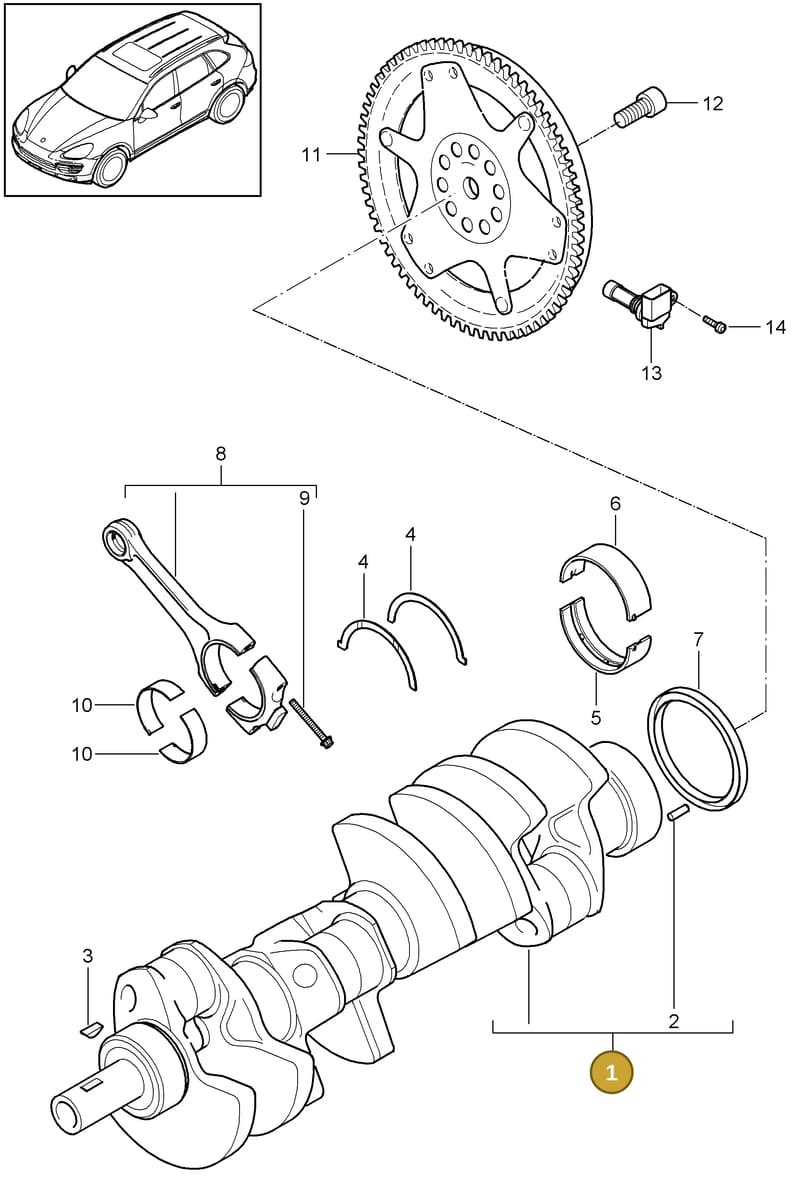 94610201135 — Porsche Cayenne (2010-2018) diagram p37102000, position 1