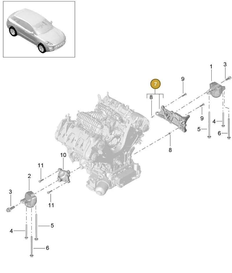94610202530 — Porsche Macan (2013-2018) diagram p44109010, position 7