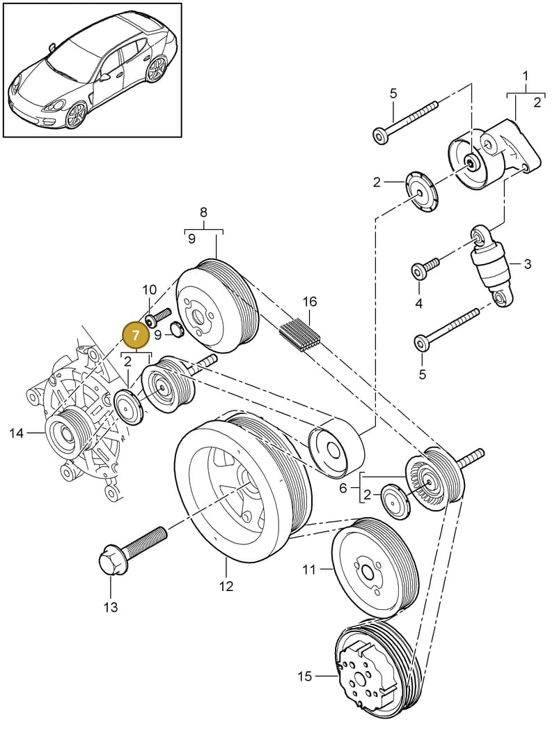 94610211876 — Porsche Panamera (2009-2016) diagram p35102070, position 7