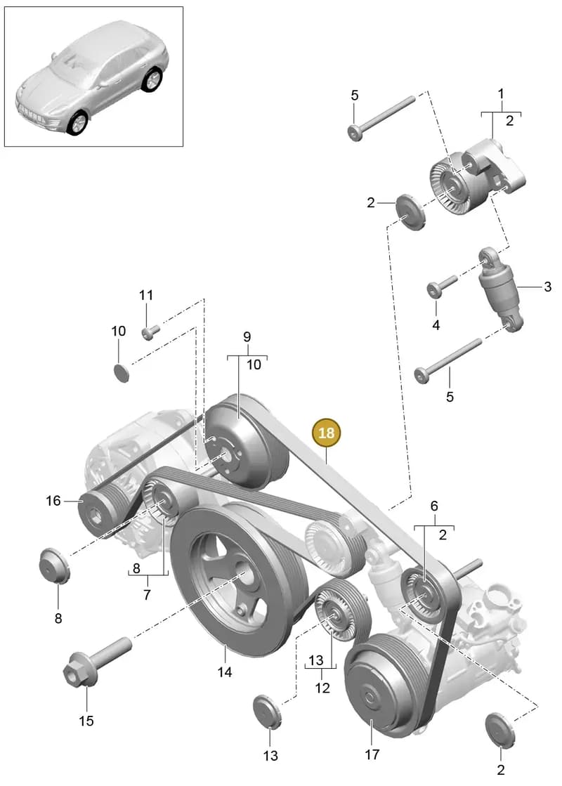 94610225230 — Porsche Macan (2013-2018) diagram p44102060, position 18
