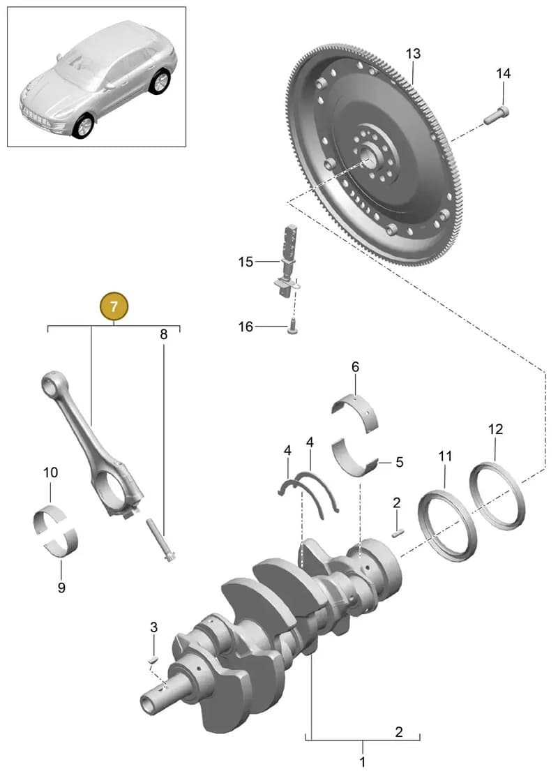 94610301931 — Porsche Macan (2013-2018) diagram p44102000, position 7