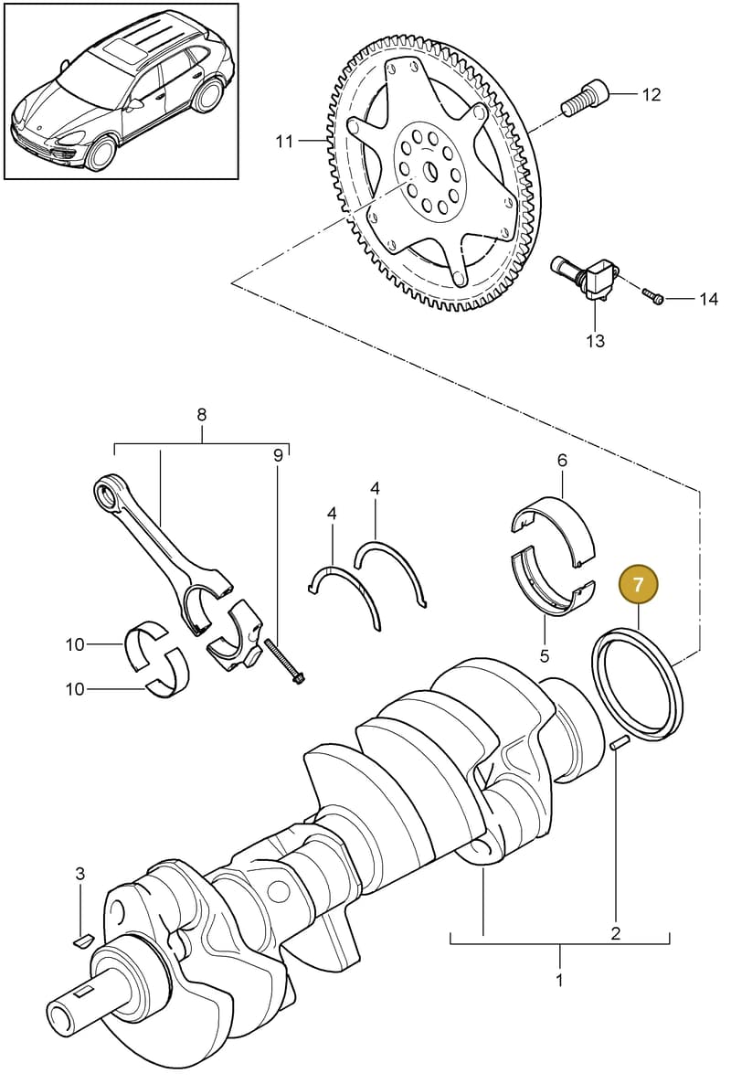 94610301936 — Porsche Cayenne (2010-2018) diagram p37102000, position 7