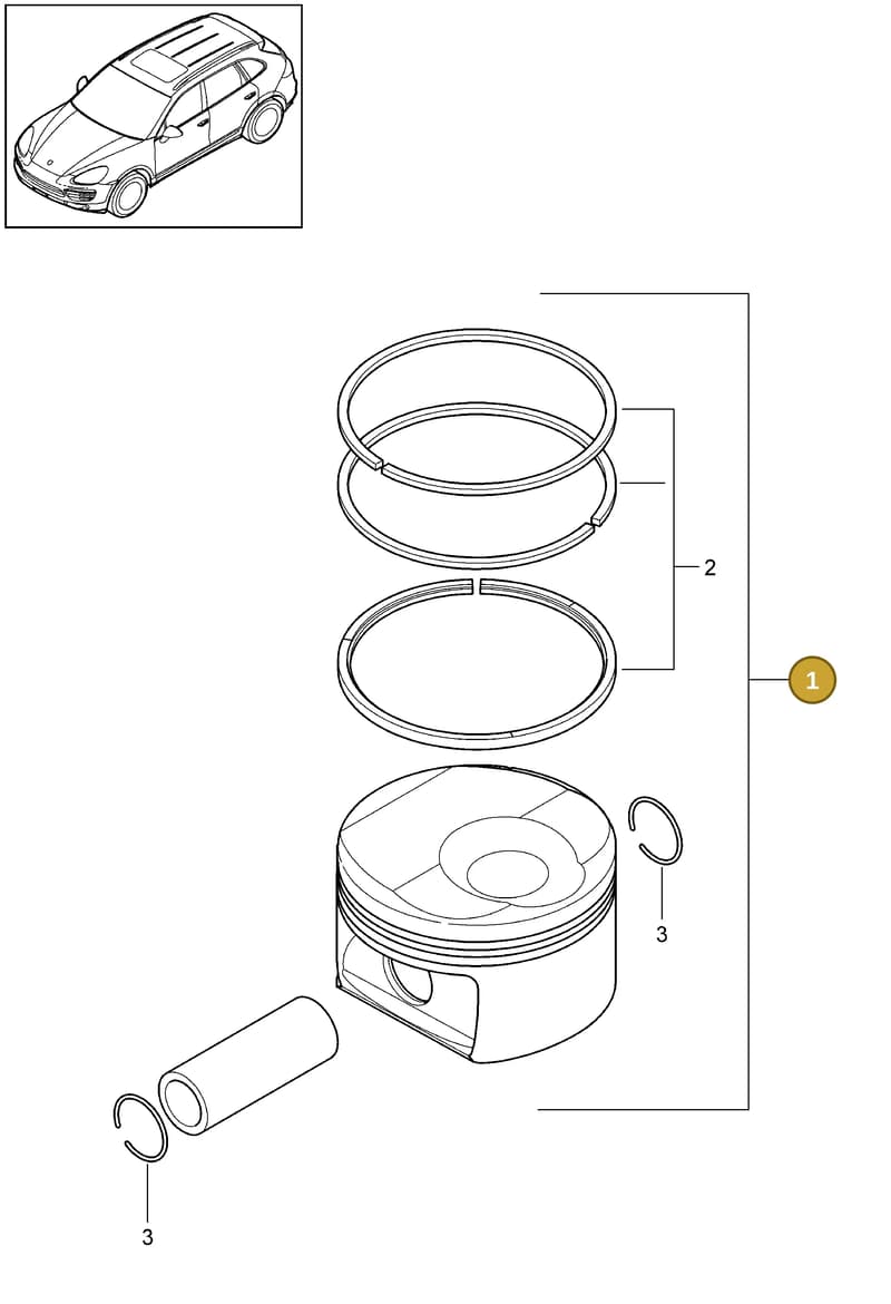 94610306151 — Porsche Cayenne (2010-2018) diagram p37102050, position 1