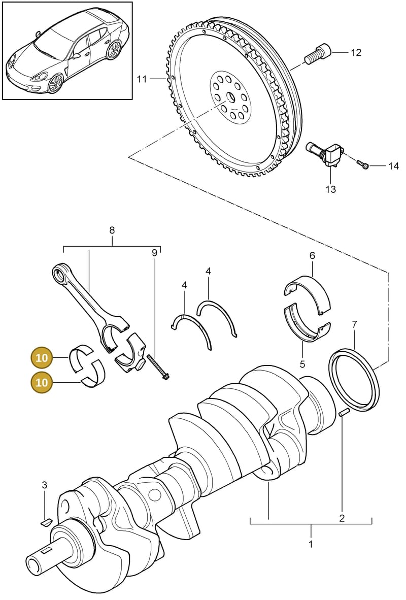 94610325400 — Porsche Panamera (2009-2016) diagram p35102000, position 10