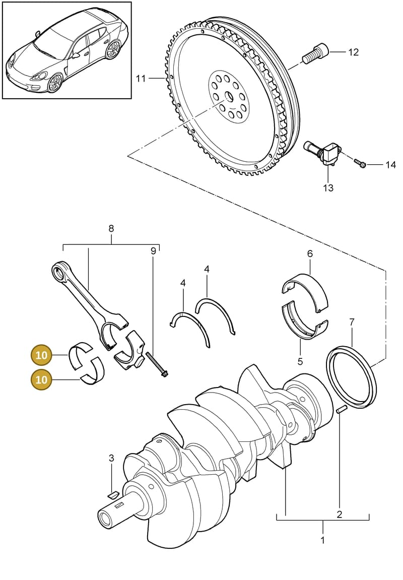 94610335204 — Porsche Panamera (2009-2016) diagram p35102010, position 10