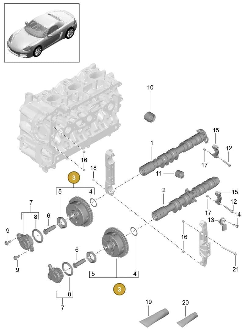 94610505177 — Porsche Boxster (2016-2019) diagram p48103010, position 3