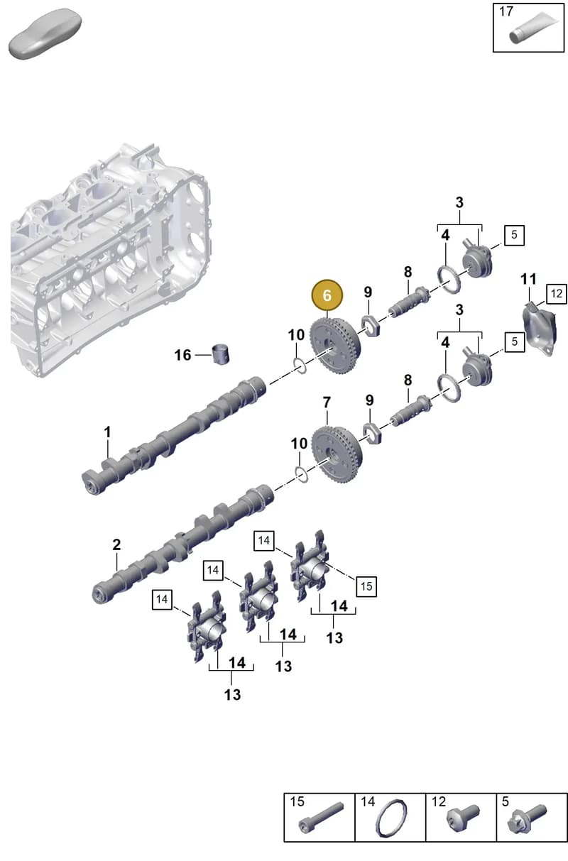 94610505177 — Porsche 911 (2021-2022) diagram p59103100, position 6