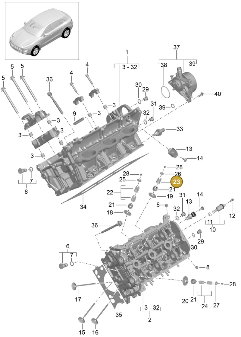 94610541600 — Porsche Macan (2013-2018) diagram p44103000, position 23