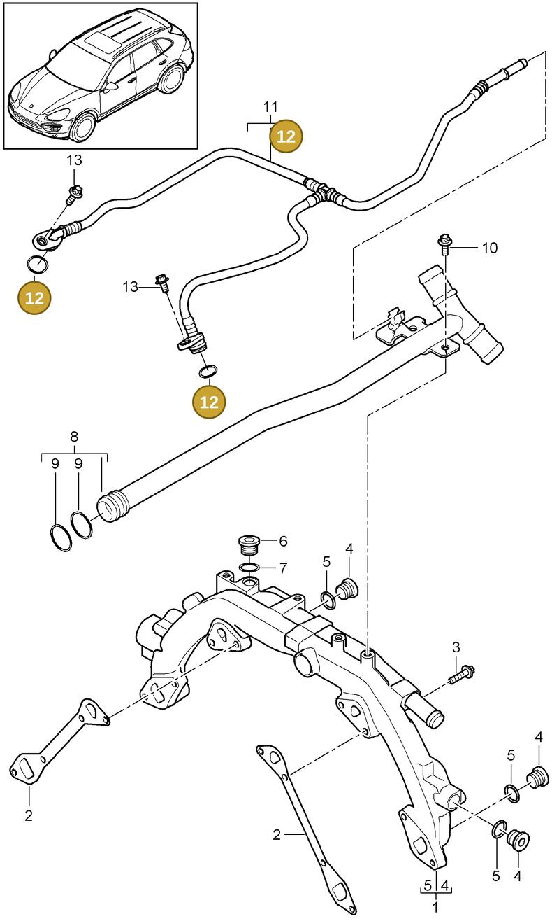 94610602660 — Porsche Cayenne (2010-2018) diagram p37105020, position 12