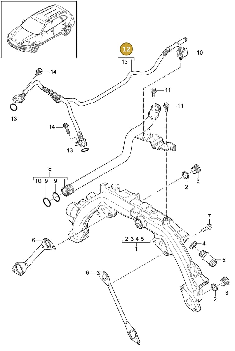 94610602660 — Porsche Cayenne (2010-2018) diagram p37105022, position 12