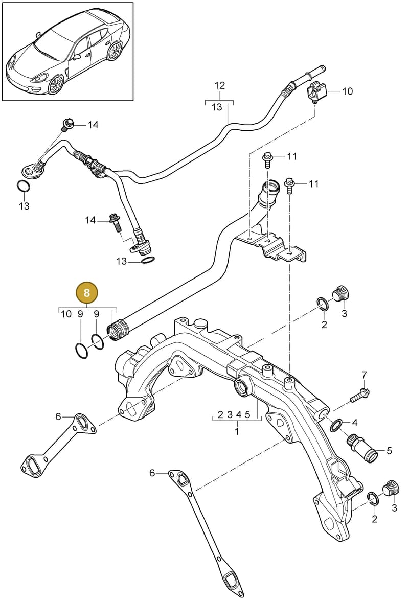 94610606960 — Porsche Panamera (2009-2016) diagram p35105020, position 8