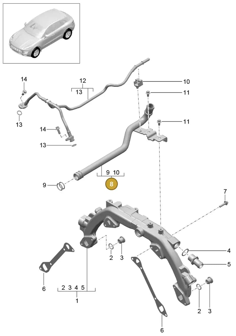 94610606960 — Porsche Macan (2013-2018) diagram p44105020, position 8