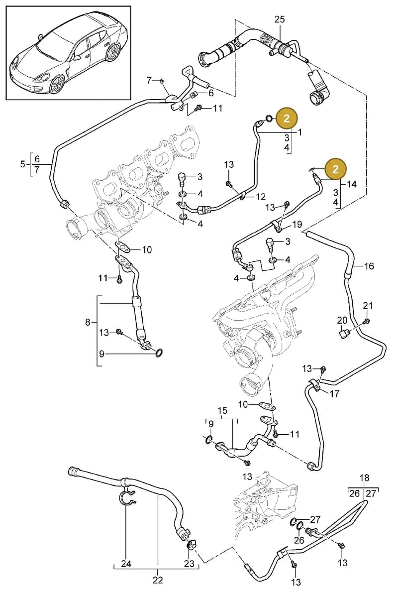94610623561 — Porsche Panamera (2009-2016) diagram p35202090, position 2