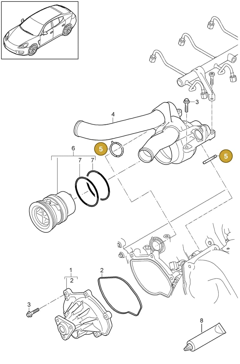 94610626061 — Porsche Panamera (2009-2016) diagram p35105000, position 5