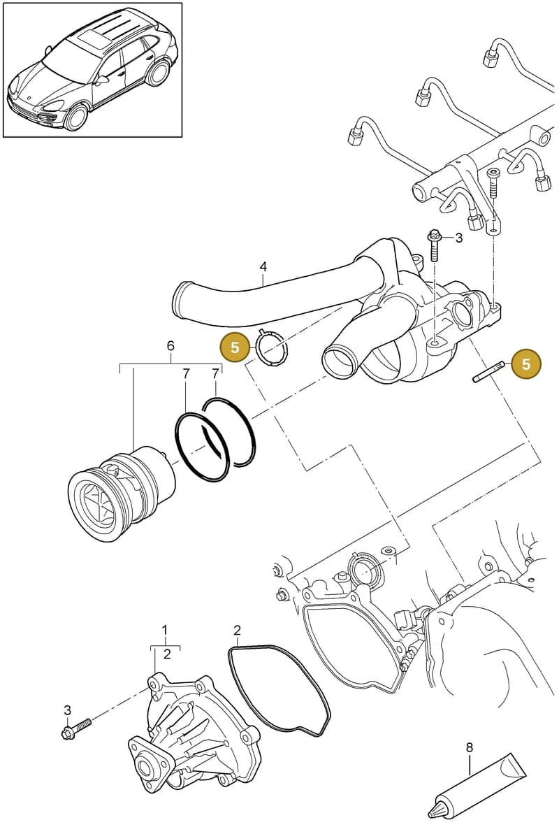 94610626061 — Porsche Cayenne (2010-2018) diagram p37105000, position 5