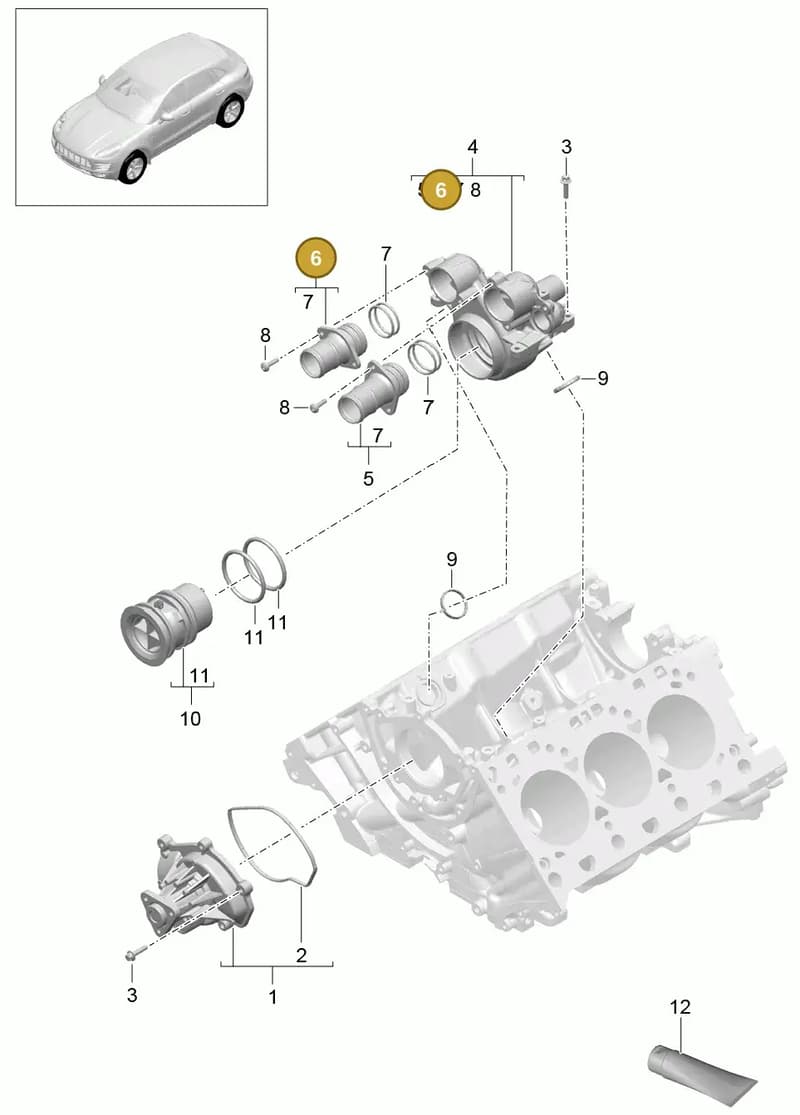 94610636031 — Porsche Macan (2013-2018) diagram p44105000, position 6