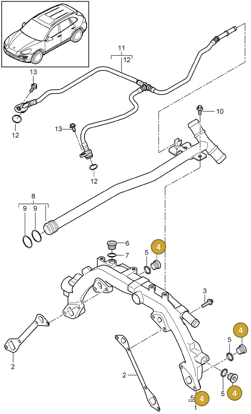 94610645750 — Porsche Cayenne (2010-2018) diagram p37105020, position 4