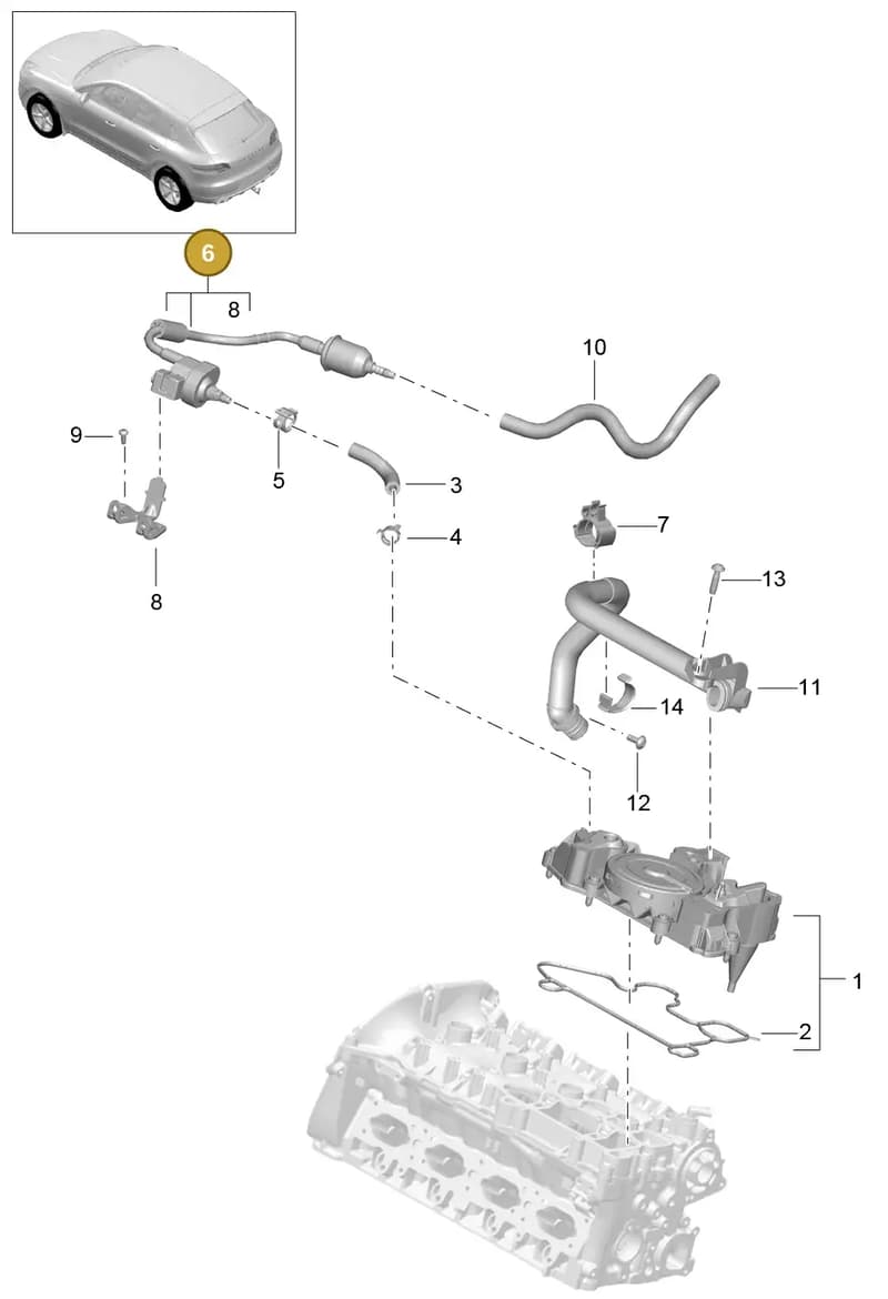 94610702976 — Porsche Macan (2013-2018) diagram p44107010, position 6