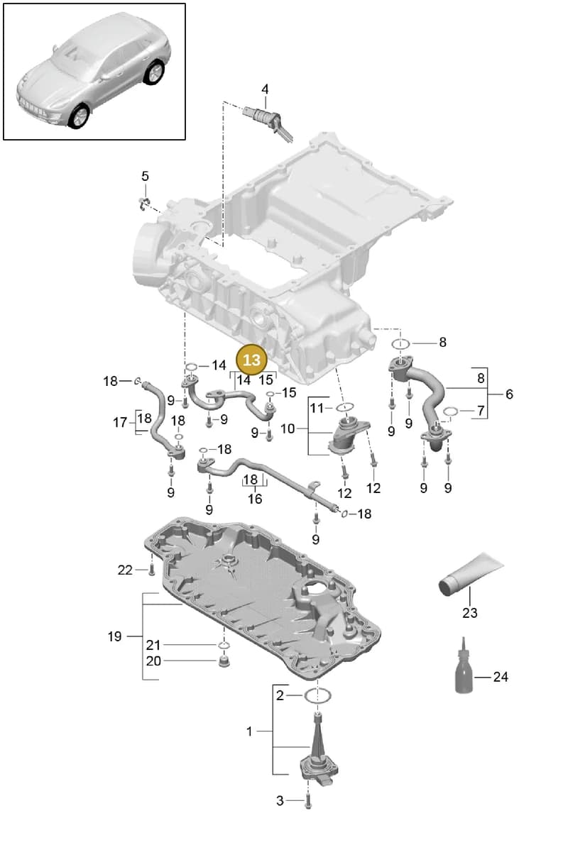 94610703331 — Porsche Macan (2013-2018) diagram p44104060, position 13