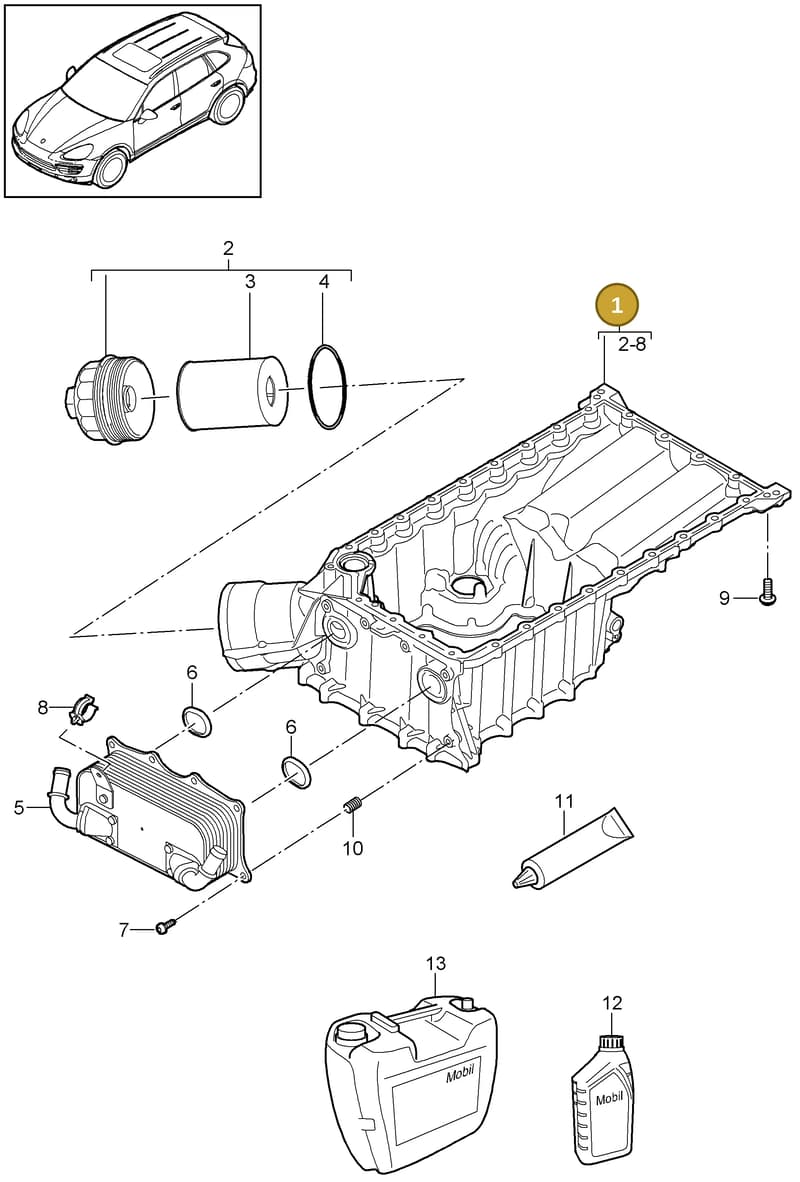 94610705152 — Porsche Cayenne (2010-2018) diagram p37104010, position 1