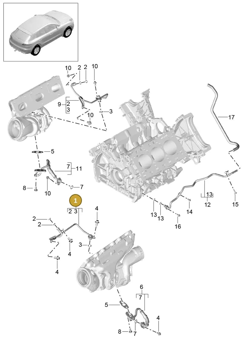 94610708631 — Porsche Macan (2013-2018) diagram p44202070, position 1