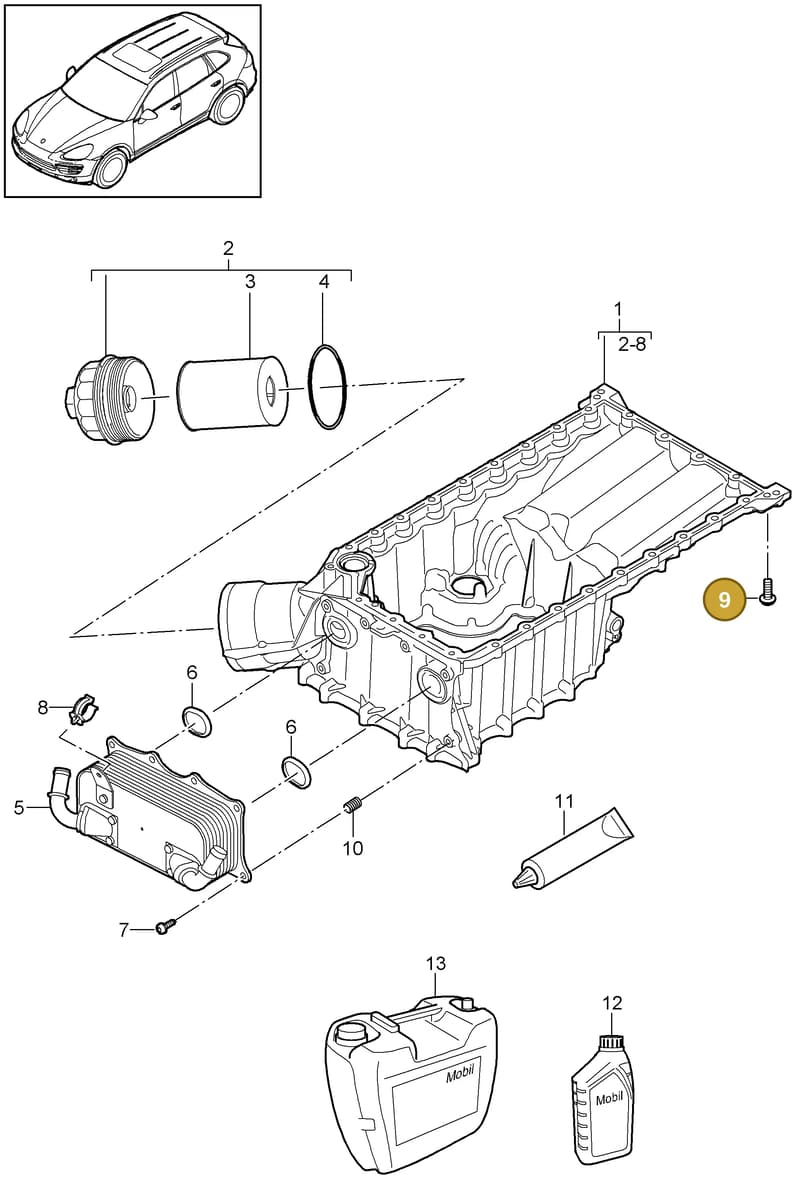94610721175 — Porsche Cayenne (2010-2018) diagram p37104010, position 9
