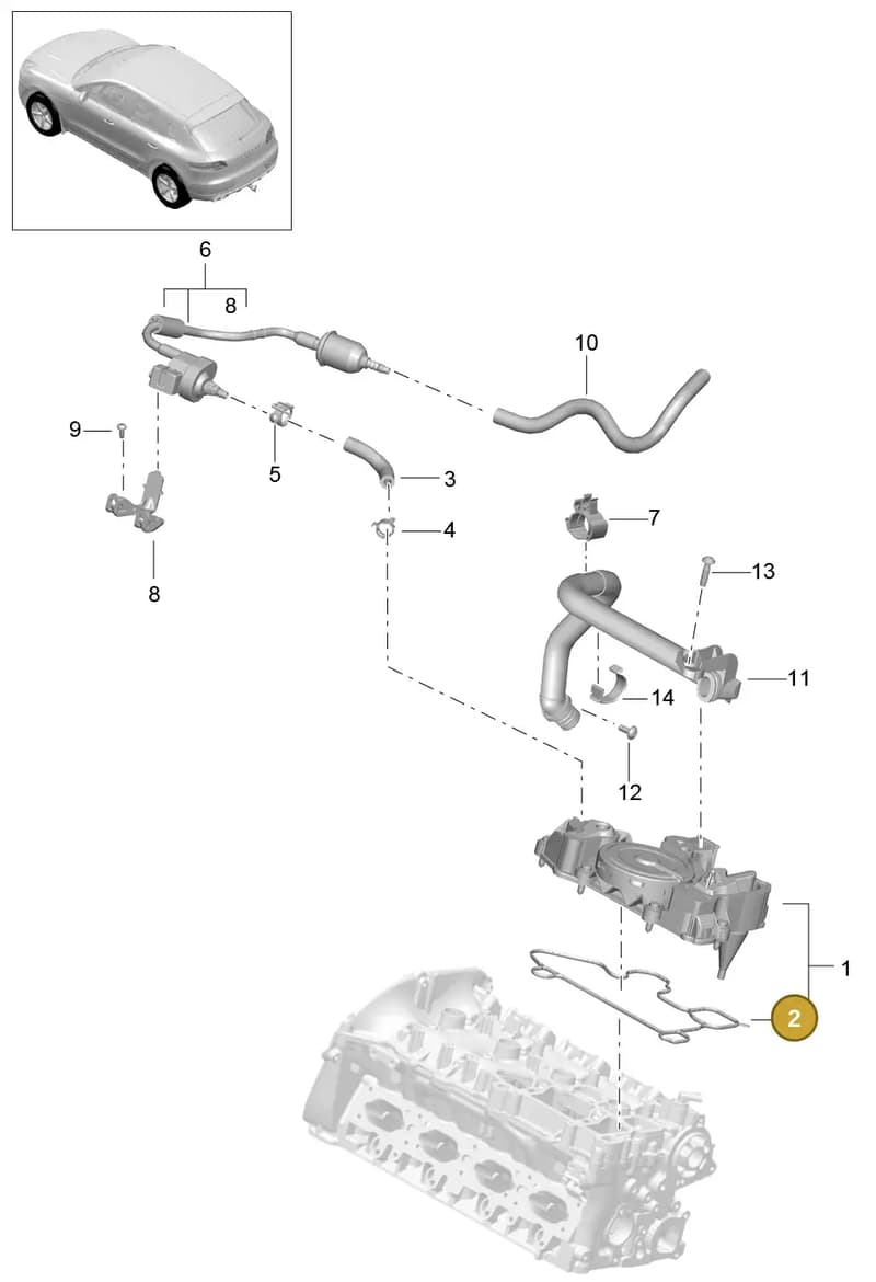 94610722977 — Porsche Macan (2013-2018) diagram p44107010, position 2