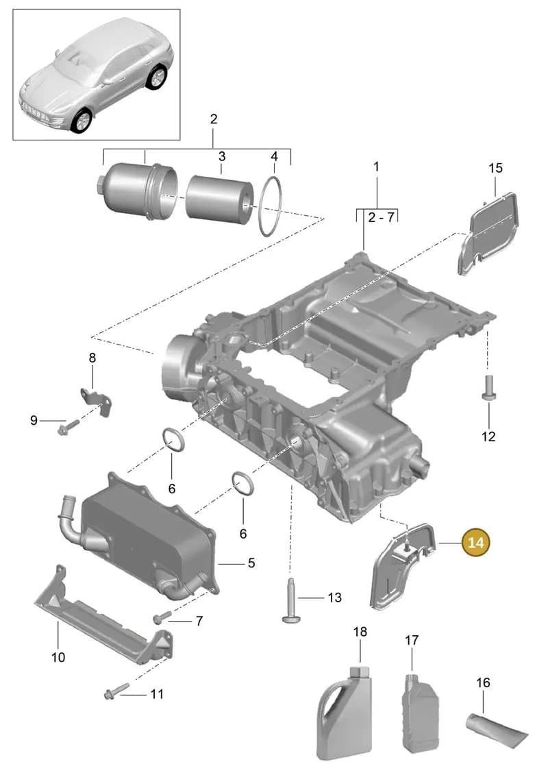 94610724230 — Porsche Macan (2013-2018) diagram p44104030, position 14