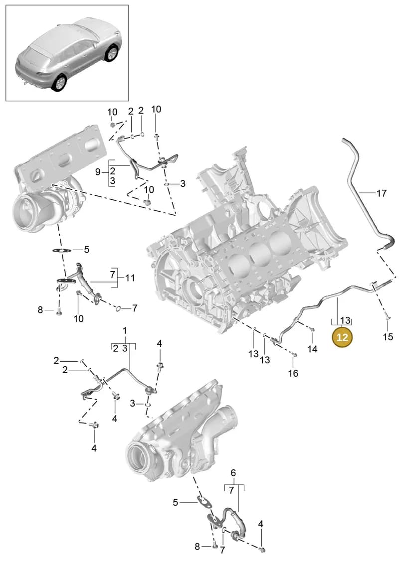 94610726031 — Porsche Macan (2013-2018) diagram p44202070, position 12