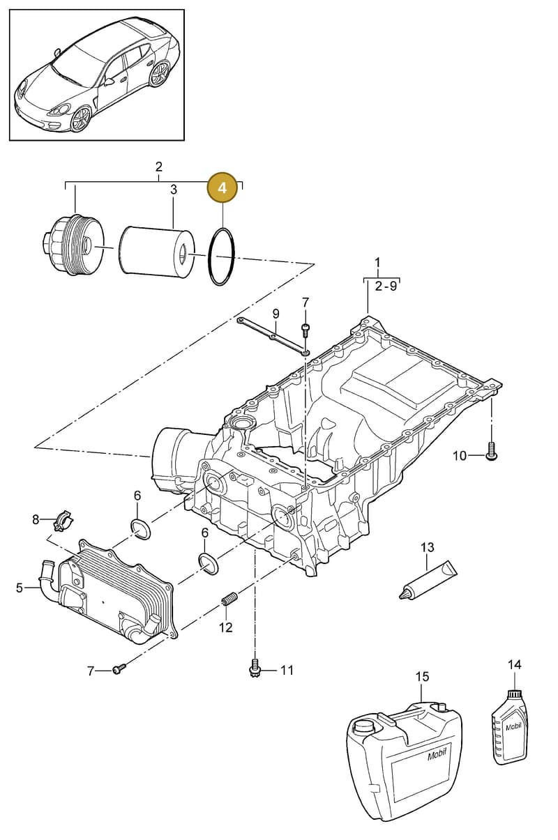 94610732275 — Porsche Panamera (2009-2016) diagram p35104040, position 4