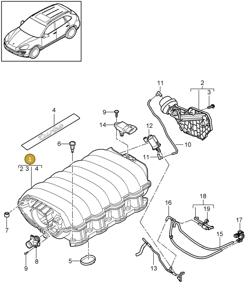 94611001664 — Porsche Cayenne (2010-2018) diagram p37107050, position 1
