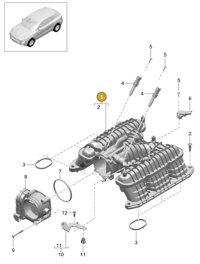 94611001664 — Porsche Macan (2013-2018) diagram p44107060, position 1
