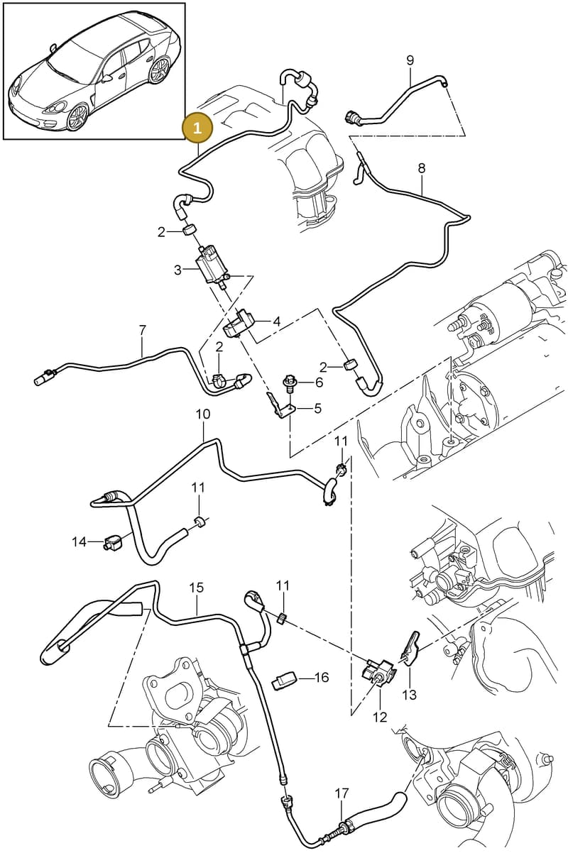 94611003077 — Porsche Panamera (2009-2016) diagram p35107080, position 1