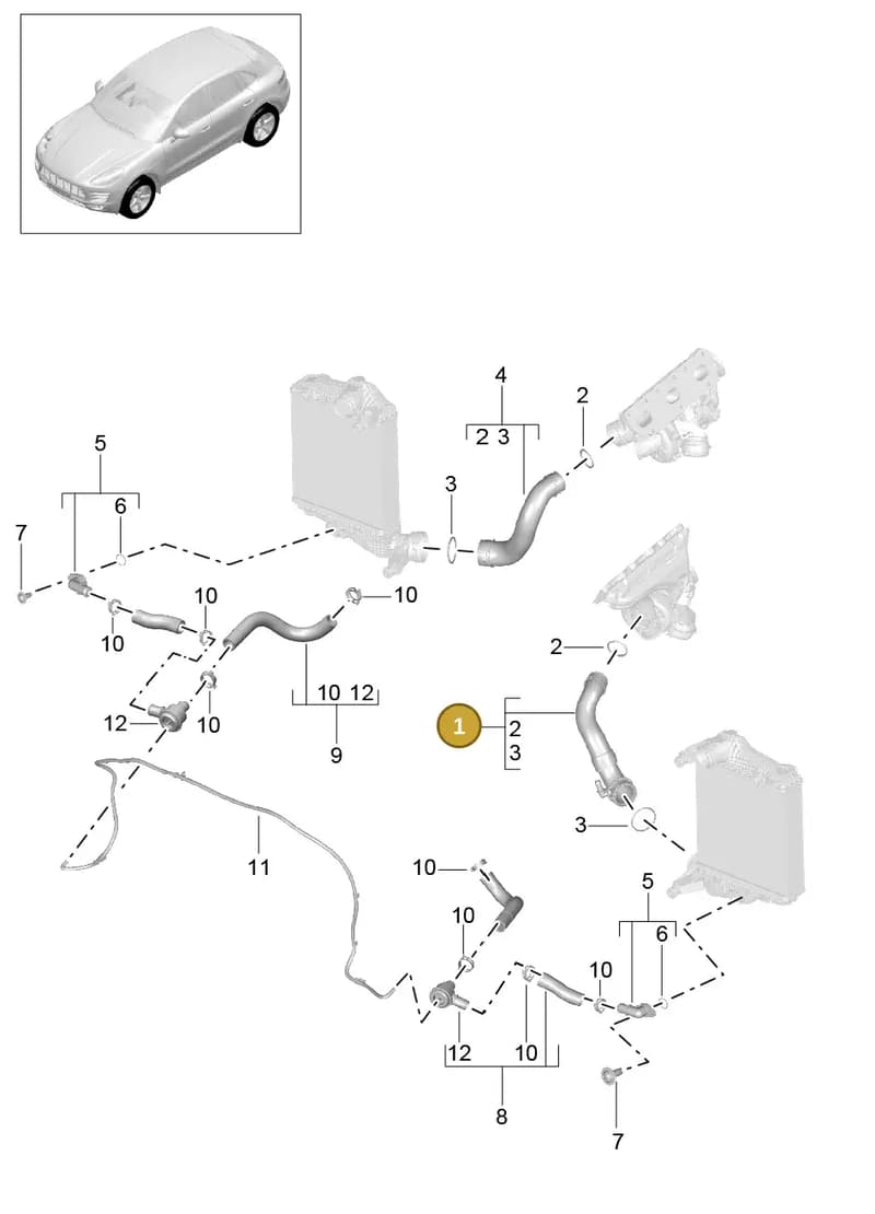 94611003077 — Porsche Macan (2013-2018) diagram p44107080, position 1