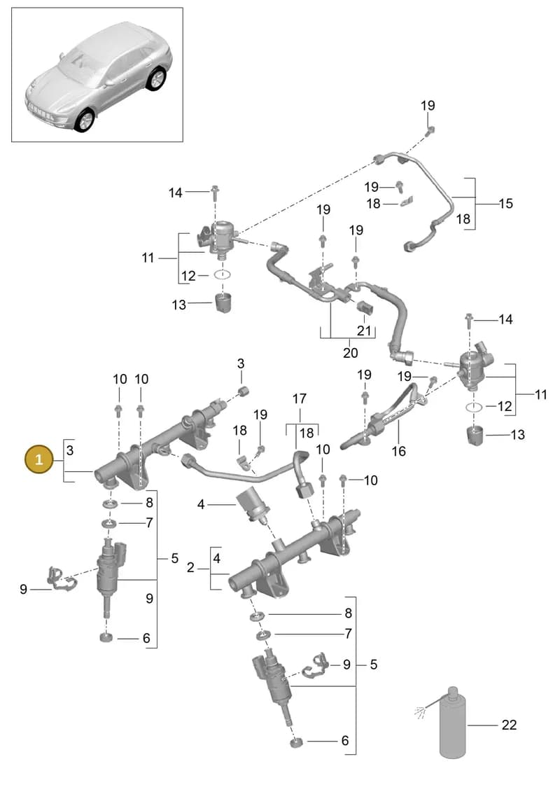 94611011700 — Porsche Macan (2013-2018) diagram p44107030, position 1